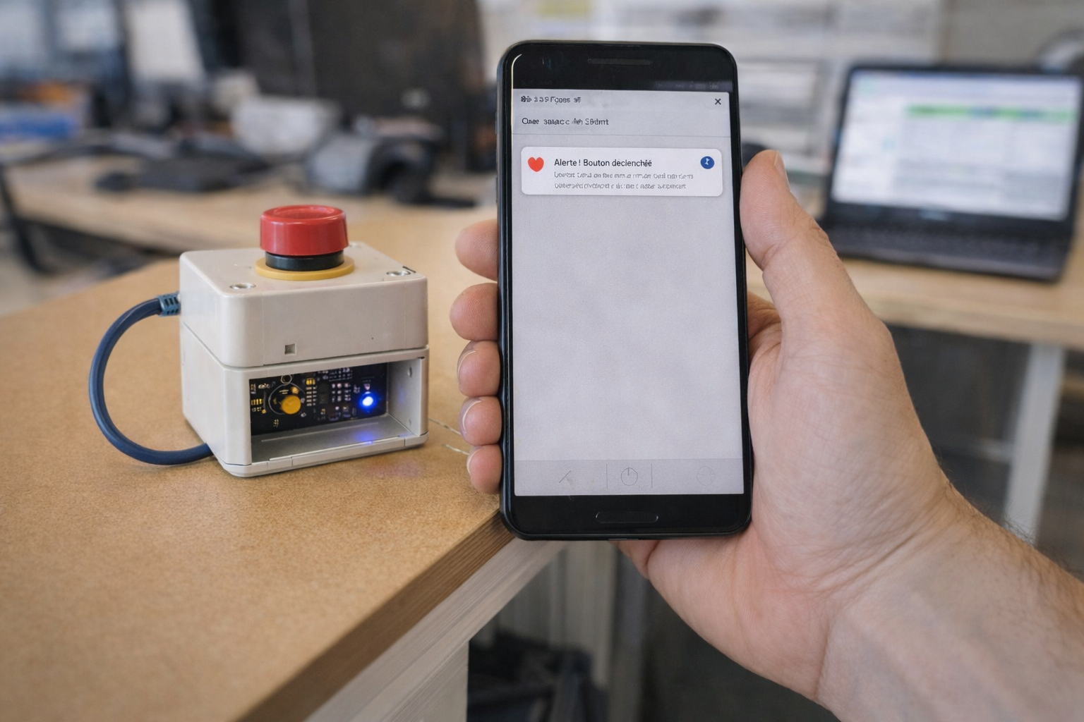 Bouton d'urgence connecté